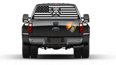 American Flag  Black & White Army Special Forces Rear Window Perf Graphic Decal