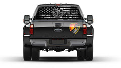 American Flag Black & White Camo Army Special Forces Rear Window Perforated Graphic Decal