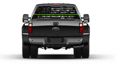 American Flag Camouflage Thin Green Line Rear Window Perforated  Graphic Decal Sticker Truck