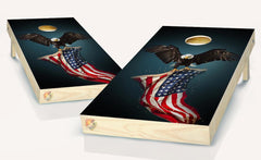 American Flag Eagle Cornhole Board Vinyl Wrap Laminated Sticker Set Decal