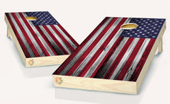 American Flag Light Wood Cornhole Board Vinyl Wrap Laminated Sticker Set Decal