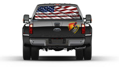 American Flag One Nation Under God Rear Window Perforated Graphic Decal Truck Patriotic