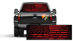 American Flag Red Camo Army  Rear Window Perforated Graphic Decal