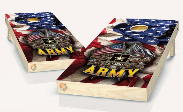 American Flag US Army Patriotic Cornhole Board Vinyl Wrap Laminated Sticker Set