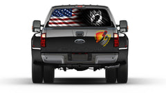 American Flag & POW MIA Rear Window Graphic Perforated Decal Vinyl Pickup Truck