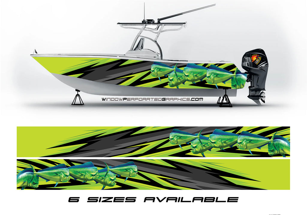 Blue Pontoon Boat Wrap Graphic Decal Kit Many Sizes and Colors