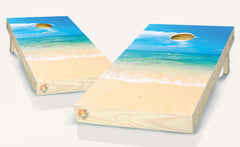 Beach Sand Cornhole Board Vinyl Wrap Laminated Decal Sticker Set
