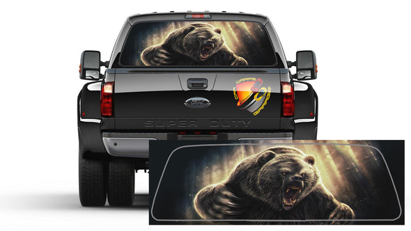 Bear Hunting  Alaskan Rear Window Decal Sticker perf Truck