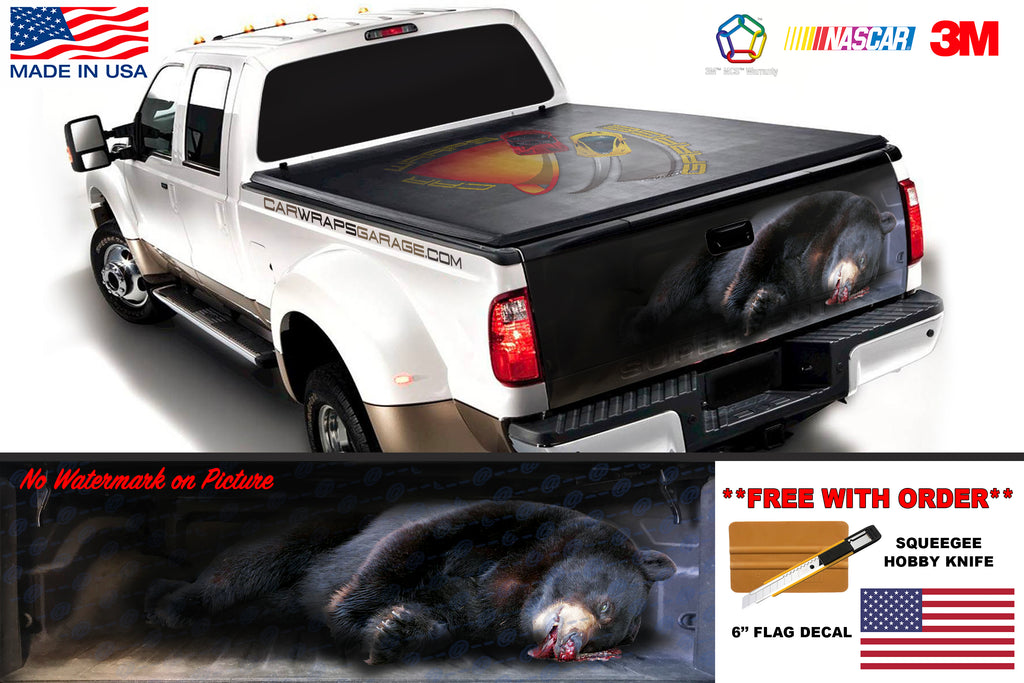 Bear Tailgate Hunting Wrap Vinyl Graphic Decal Sticker Truck