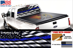 Blue Line Punisher AMERICAN FLAG Rear Window Graphic Decal Truck
