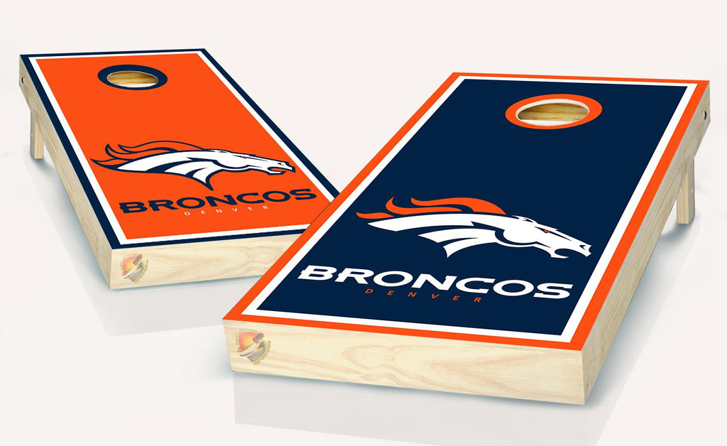 Broncos Denver  Horse Orange and Blue Cornhole Skins  Board Vinyl Wrap  Laminated Sticker Decal Set