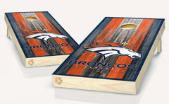 Broncos Denver Horse Washed Board Cornhole Board Skins Vinyl Wrap Laminated Sticker Decal Set