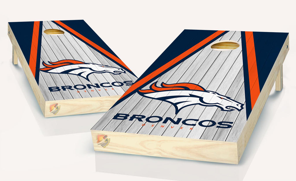 Broncos Denver Horse Gray Cornhole Board Vinyl Wrap Skins Laminated Sticker Decal Set