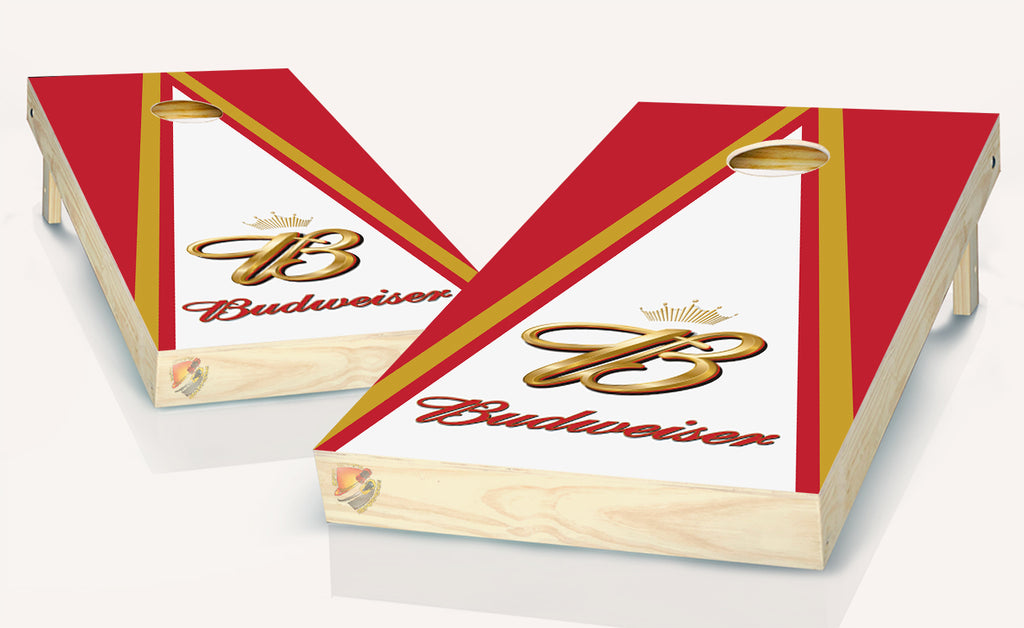 Bud Budweiser Cornhole Board Vinyl Wrap Laminated Sticker Set Decal