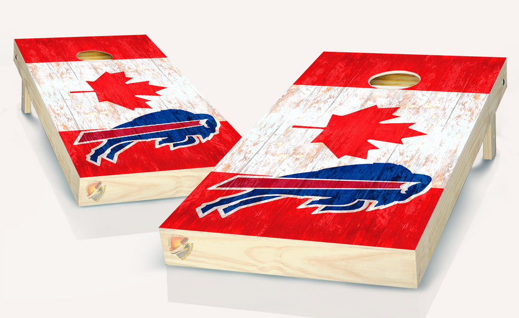 Buffalo Bills Canada Flag Cornhole Board Vinyl Wrap Skins Laminated Sticker Set Decal