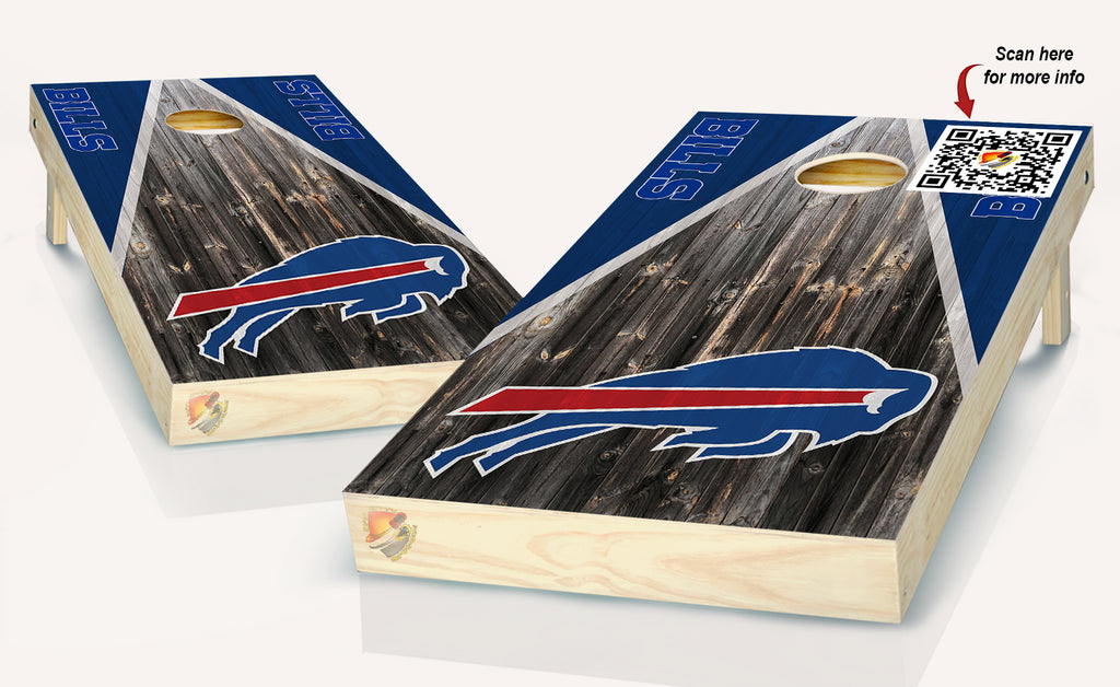 Buffalo Bills Gray Washed Wood Cornhole Board Vinyl Wrap Skins Laminated Sticker Set Decal