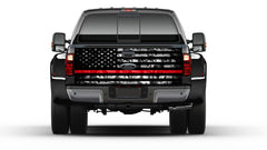 American Flag Camouflage Thin Red  Line Tailgate Wrap Vinyl Graphic Decal Sticker Truck