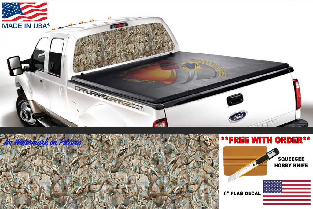 Camouflage  Deer Skull Hunting  Rear Window Graphic decal SUV  Pickup truck