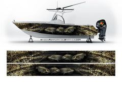Catfish Camouflage Graphic Vinyl Boat Wrap Bass Fishing Pontoon Sportsman Decal Watercraft Sea Water