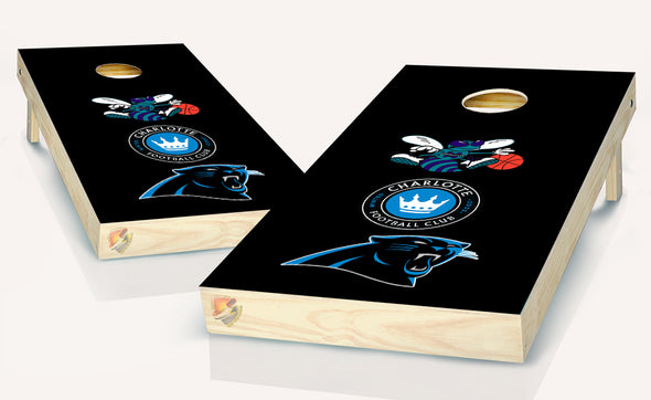 Charlotte Football Club Cornhole Board Vinyl Wrap Laminated Sticker Set