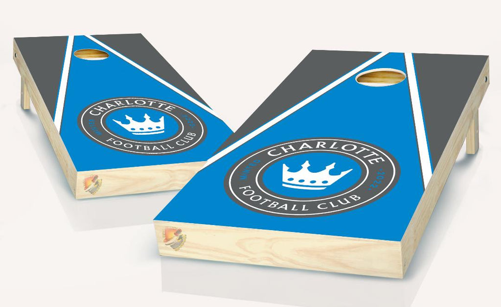 Charlotte Football Club Cornhole Board Vinyl Wrap Laminated Sticker Set Decal