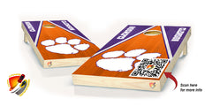 Clemson Tigers Paw Cornhole Board Vinyl Wrap Laminated Sticker Set Decal