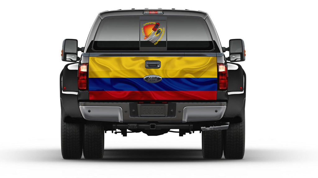 Colombian Flag Tailgate Wrap Vinyl Graphic Decal Sticker Truck