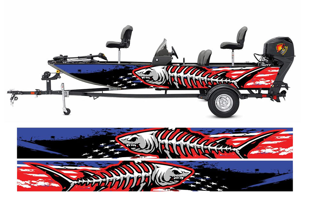 Black and Gray USA Fish American Flag Sticker Custom Printed Fishing US Die  Cut Vinyl Car Boat Truck Kayak SUP Window Bumper Decal