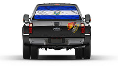 El Salvador Flag Rear Window Graphic Perforated Decal Sticker Vinyl Pickup