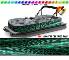 Emerald Green Graphic Vinyl Boat Wrap Decal Fishing Pontoon Sportsman Console Bowriders Deck Boat Watercraft  All boats Decal