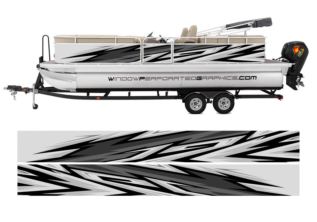 Gray, White and Black Hexagons Abstract Graphic Boat Vinyl Wrap Decal Fishing  Pontoon Sportsman Tenders Console Bowriders Deck Boats Decal Watercraft