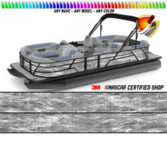 Gray and White Camo Graphic Vinyl Boat Wrap Decal Fishing Pontoon Sportsman Console Bowriders Deck Boat Watercraft  All boats Decal
