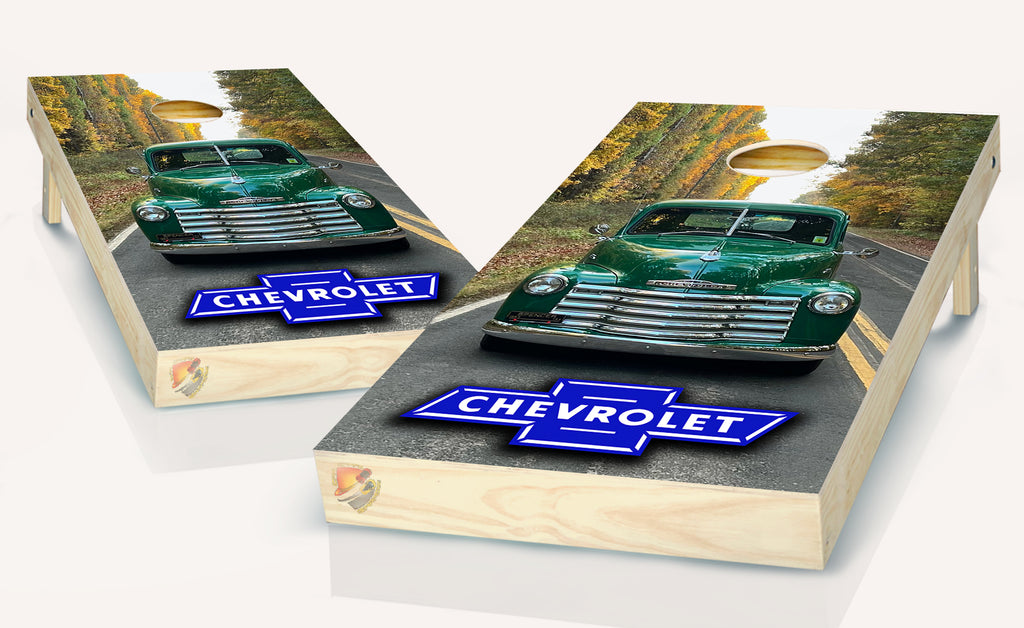 Green Truck  American Cornhole Board Vinyl Wrap Laminated Sticker Set Decal