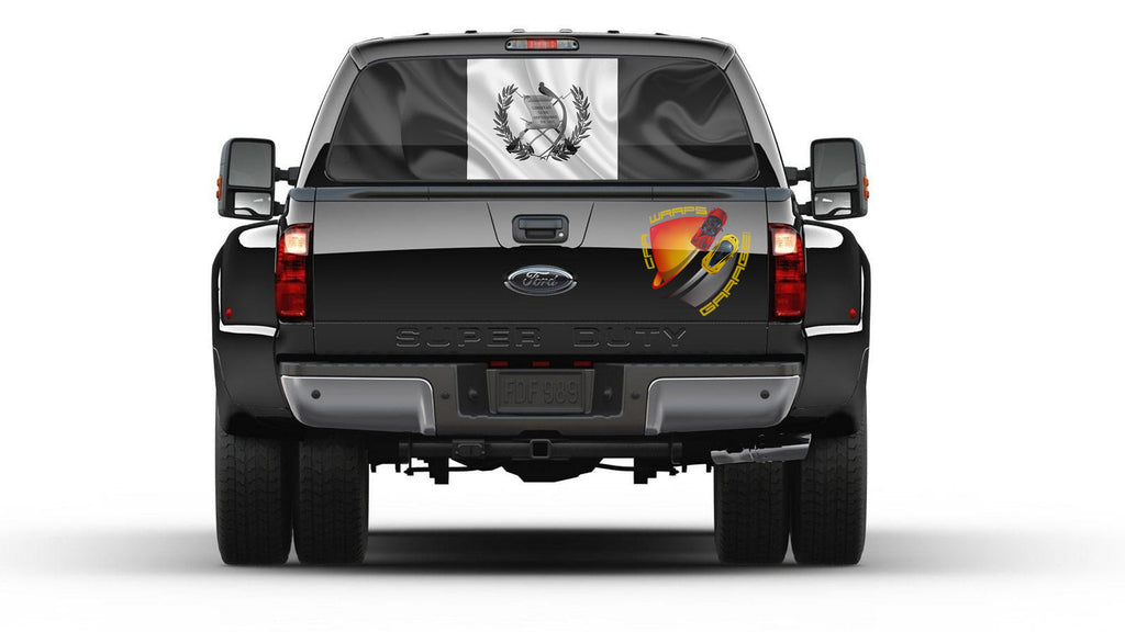 Guatemala Black and White Flag Rear Window Graphic Perforated Decal Vinyl Pickup Truck
