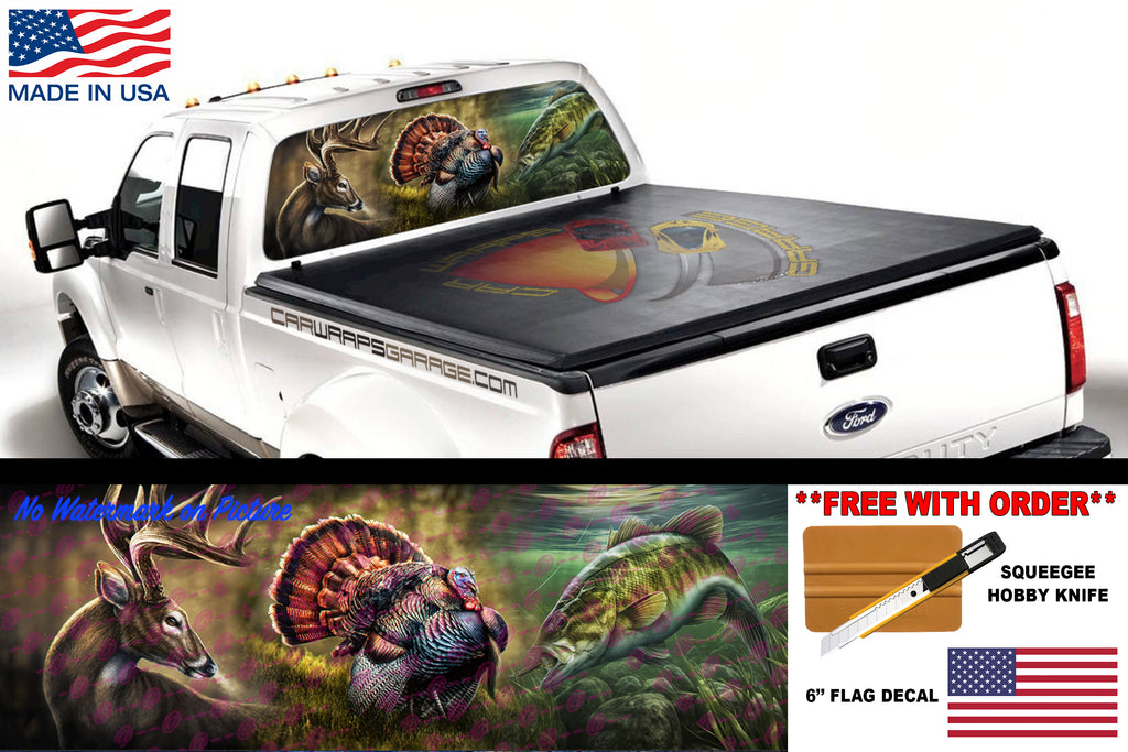 Hunting Deer Turkey Sea Bass Rear Window Graphic Decal Sticker Truck p – We  Print Vinyl Wraps