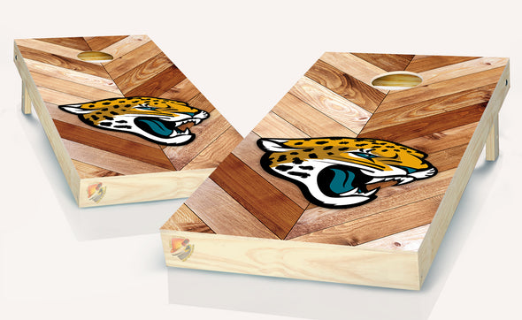 Jacksonville Jaguars Brown Wood Cornhole Board Vinyl Wrap Laminated Sticker Set Decal