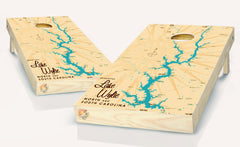 Lake Wylie Cornhole Board Vinyl Wrap Skins Laminated Sticker Set Decal