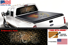 Leopard Rear Window Graphic Decal Perf Truck