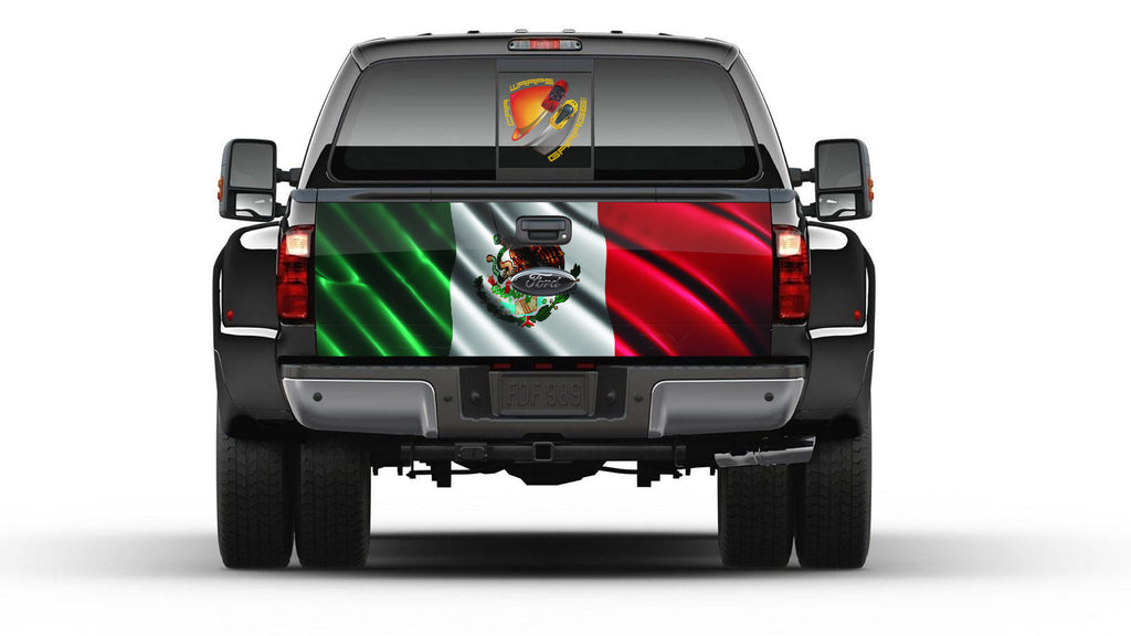 Mexican Flag Bandera de Mexico Tailgate Wrap Vinyl Graphic Decal Sticker Truck