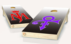 MJ and Prince Cornhole Board Vinyl Wrap Skins  Laminated Sticker Set