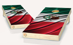 Mexican Flag  Cornhole Board Vinyl Wrap Laminated Sticker Set Decal
