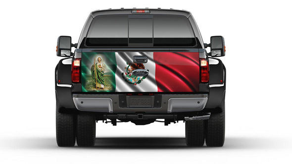 Mexican Flag St. Jude Tailgate Wrap Vinyl Graphic Decal Sticker Truck