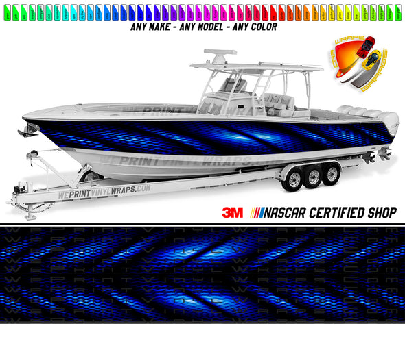 Navy Blue Scales Graphic Vinyl Boat Wrap Decal Fishing Pontoon Sportsman Console Bowriders Deck Boat Watercraft  All boats Decal