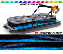 Navy and Light Blue Graphic Vinyl Boat Wrap Decal Fishing Pontoon Sportsman Console Bowriders Deck Boat Watercraft  All boats Decal