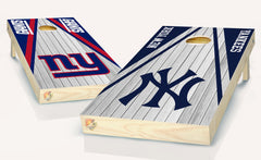 New York Giants and Yankees Cornhole Board Vinyl Wrap Skins Laminated Sticker Set Decal