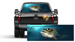 Bass Fishing punk Seabass Rear Window Graphic Decal Tint Perf Sticker for Truck