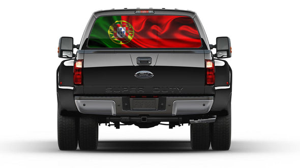 Portugal Flag Rear Window Graphic Decal Truck