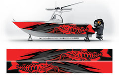 Red Catfish Graphic Vinyl Boat Wrap Bass Fishing Pontoon Sportsman Decal Watercraft Sea Water