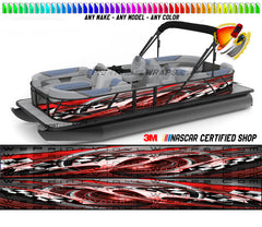 Red and Gray Checkered Graphic Vinyl Boat Wrap Decal Fishing Pontoon Sportsman Console Bowriders Deck Boat Watercraft  All boats Decal