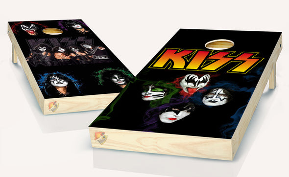 Rock n Roll KISS  Cornhole Board Vinyl Wrap Laminated Sticker Set Decal